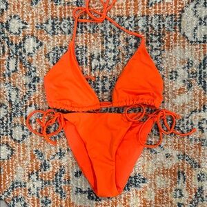 ASOS vibrant Orange Bikini Set (Size 10 top and size 4 bottoms)